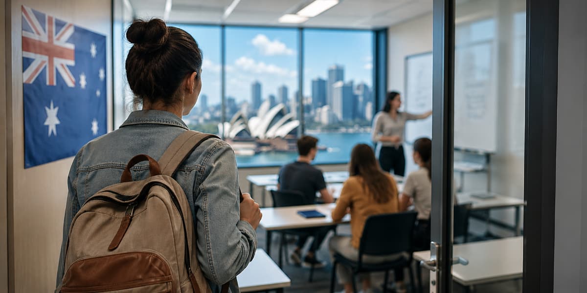 Alumno estudiando inglés en Australia y viviendo en el país