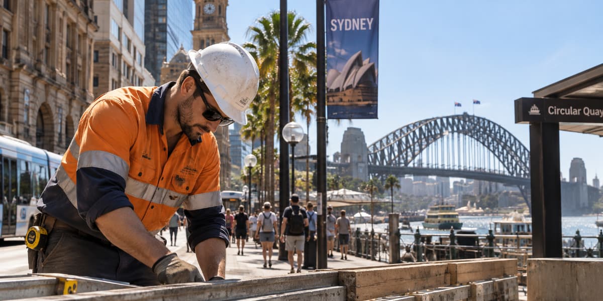 Trabajando en la calle de Sydney