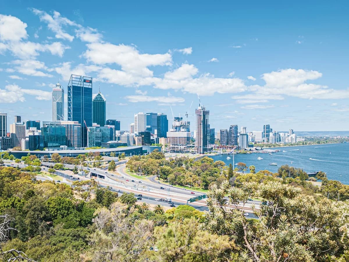 Perth y el Swan River vistos desde Kings Park
