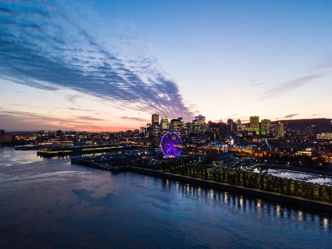 Montréal’s old port at sunset