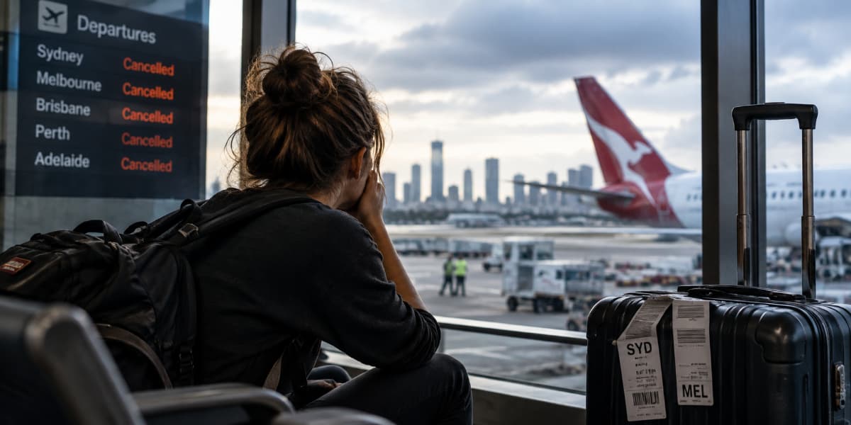 Persona varada en el aeropuerto